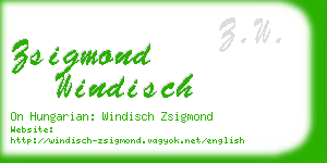 zsigmond windisch business card